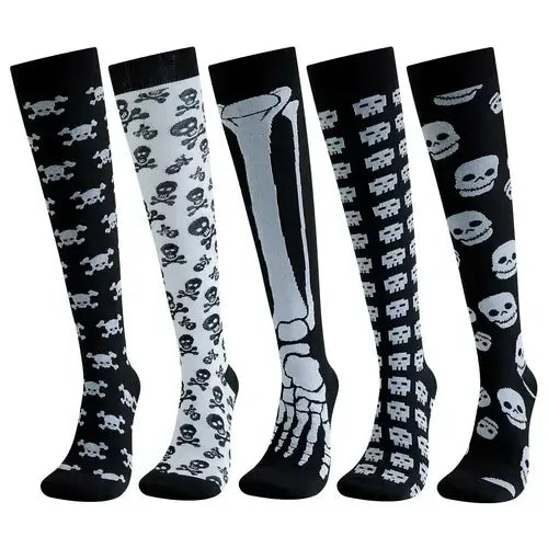 5 Pairs Happy Compression Socks 20-30 mmHg- Style #504