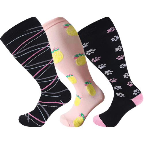 3 Pairs 2XL/4XL Happy Compression Socks Wide Calf 15-20 mmHg- Style #321