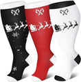 3 Pairs 2XL/4XL Christmas Compression Socks Wide Calf 15-20 mmHg- Style #335