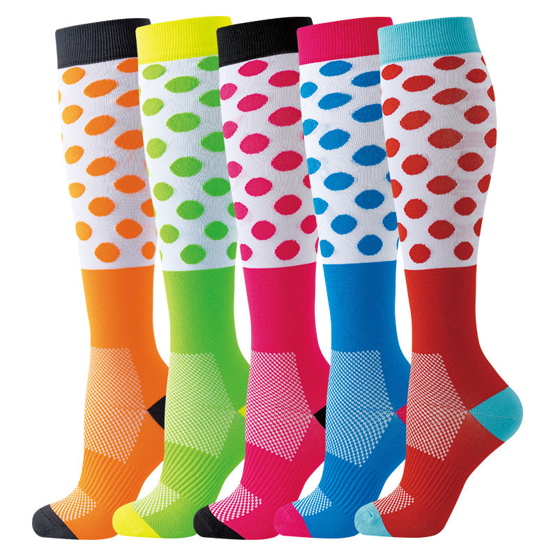 5 Pairs Happy Compression Socks 15-20 mmHg- style #507