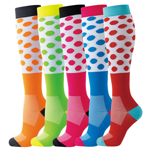 5 Pairs Happy Compression Socks 15-20 mmHg- style #507