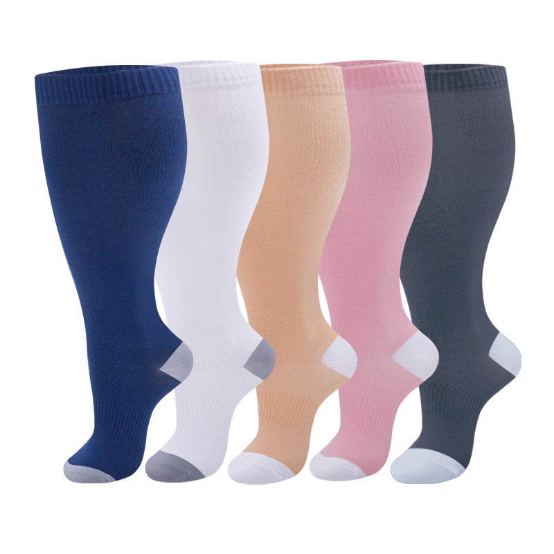 5 Pairs 2XL/4XL Wide Calf Compression Socks 15-20 mmHg- Style #513