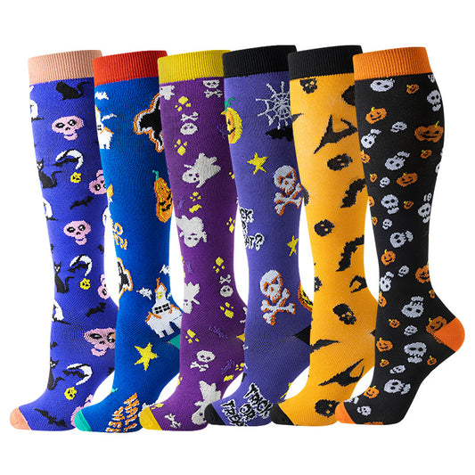6 Pairs Happy Compression Socks 15-20 mmHg- style #639