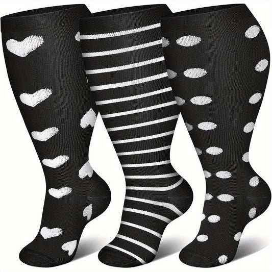 3 Pairs 2XL/4XL Wide Calf Compression Socks 15-20 mmHg- Style #337