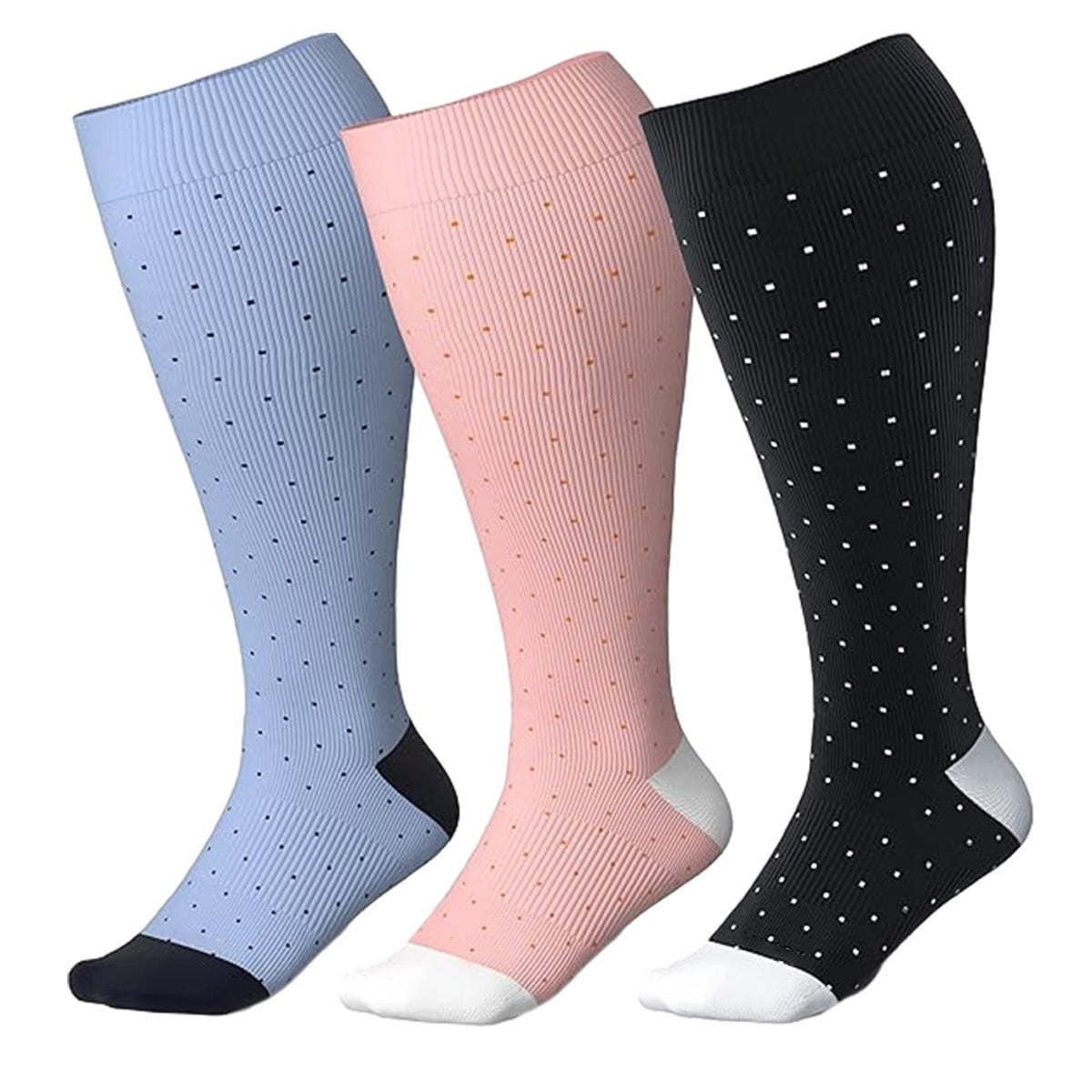 3 Pairs 2XL/4XL Wide Calf Compression Socks 15-20 mmHg- Style #311