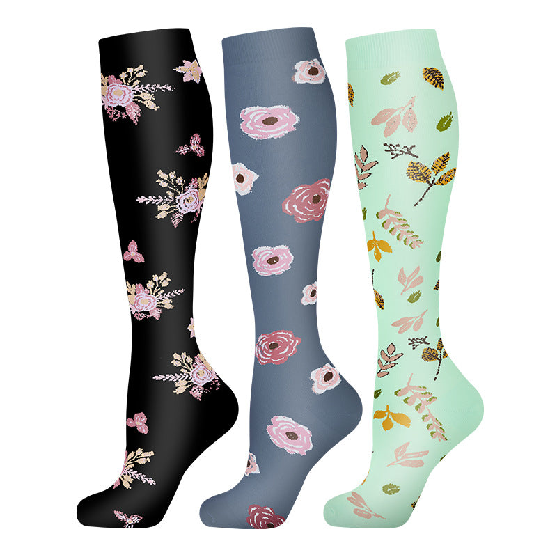 3 Pairs Happy Compression Socks 15-20 mmHg- Style #313