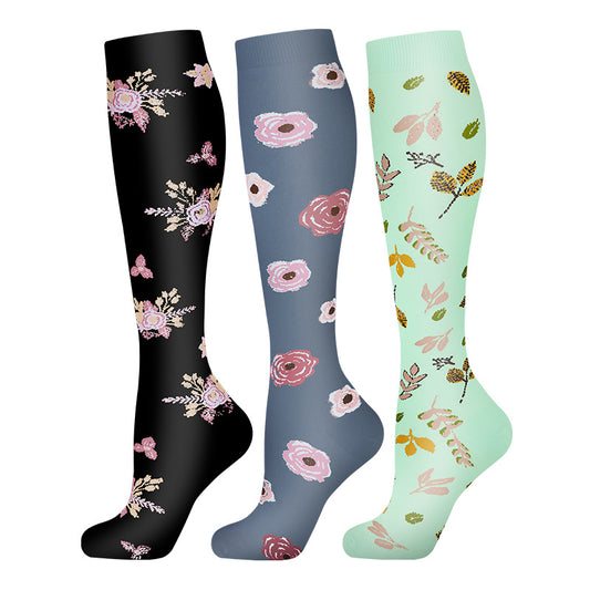 3 Pairs Happy Compression Socks 15-20 mmHg- Style #313