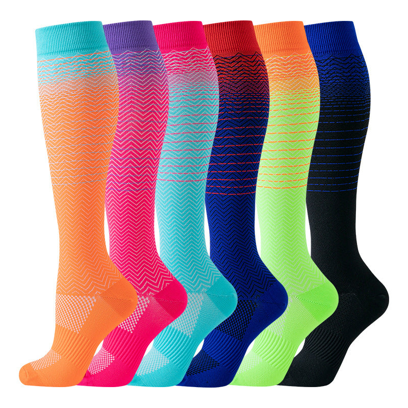 6 Pairs Happy Compression Socks 15-20 mmHg- style #630