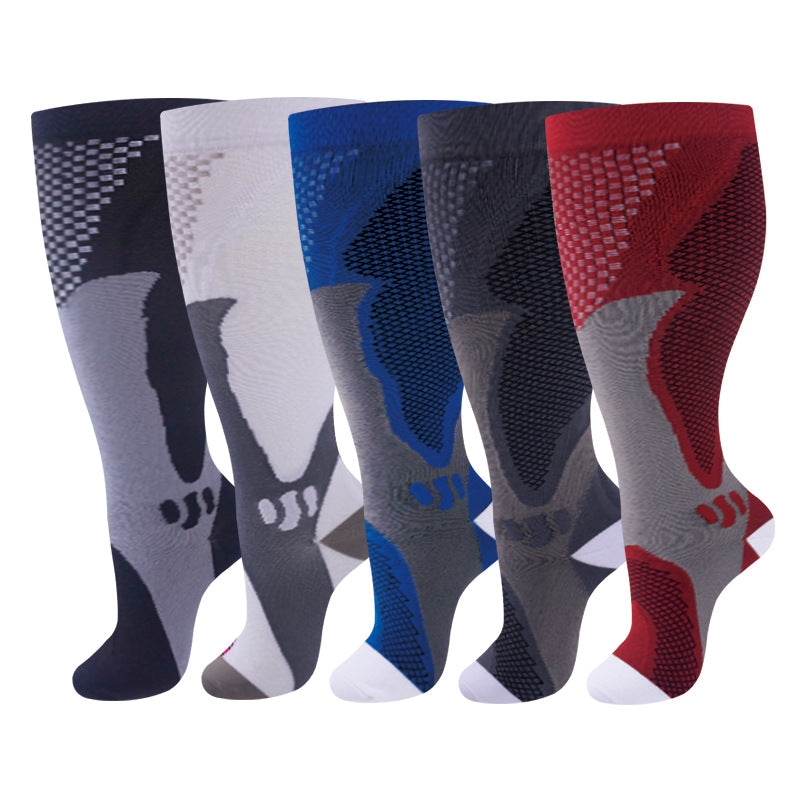5 Pairs 2XL/4XL Wide Calf Sport Compression Socks 15-20 mmHg- Style #512