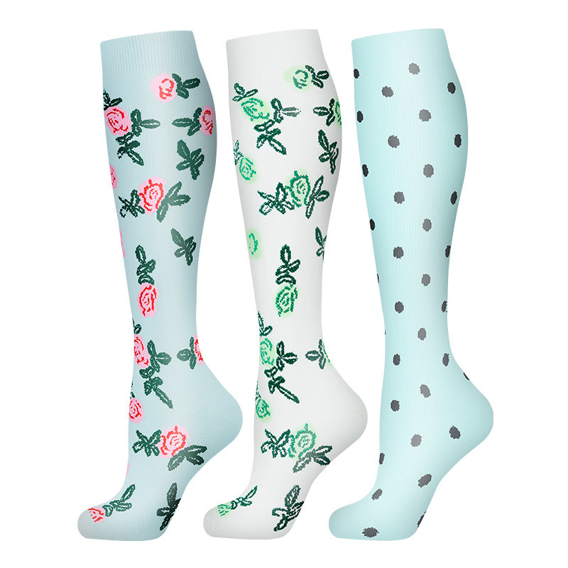 3 Pairs Happy Compression Socks 15-20 mmHg- Style #312