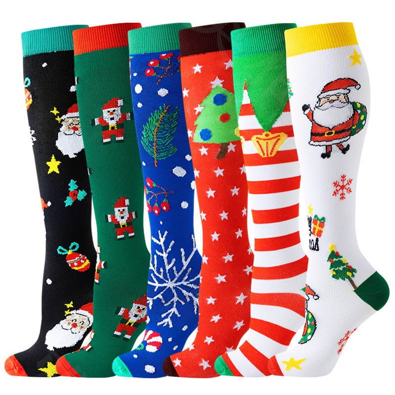 6 Pairs Christmas Compression Socks 20-30 mmHg- style #638
