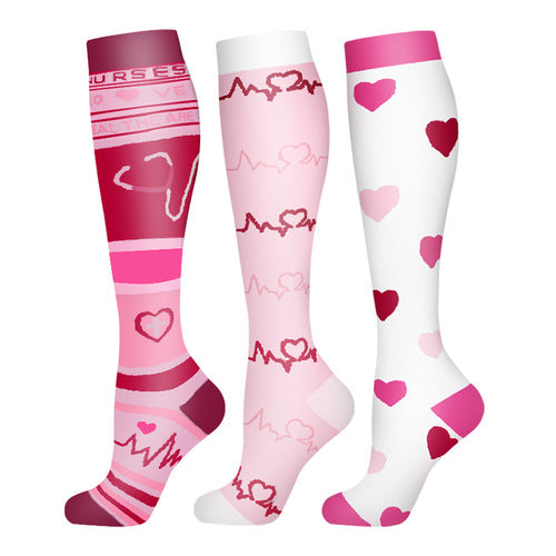 3 Pairs Happy Compression Socks 15-20 mmHg- Style #309