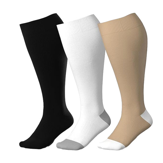 3 Pairs 2XL/4XL Wide Calf Compression Socks 15-20 mmHg- Style #312