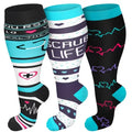 3 Pairs 2XL/4XL Happy Compression Socks Wide Calf 15-20 mmHg- Style #331