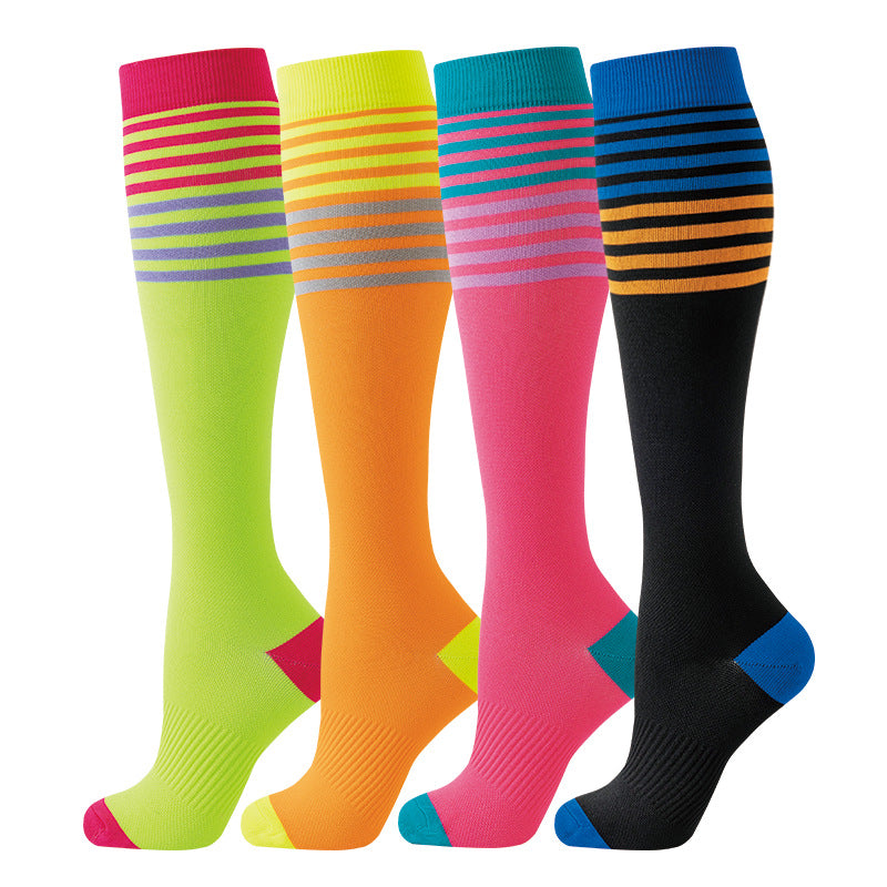 4 Pairs Happy Compression Socks 15-20 mmHg- style #405
