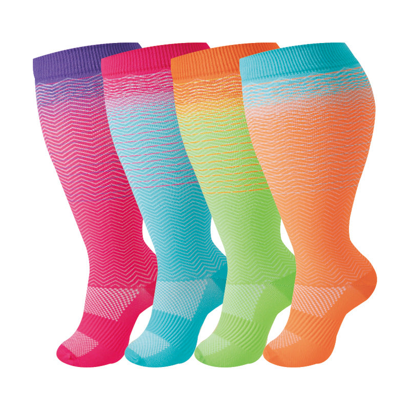 4 Pairs 2XL/4XL Happy Calf Compression Socks 15-20 mmHg- Style #406