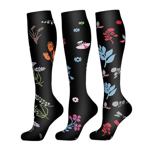 3 Pairs Happy Compression Socks 15-20 mmHg- Style #308