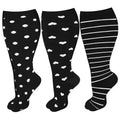 3 Pairs 2XL/4XL Happy Compression Socks Wide Calf 15-20 mmHg- Style #332