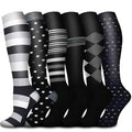 🆕 6 Pairs Happy Compression Socks 20-30 mmHg- style #628