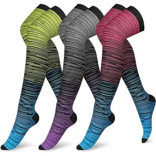 3 Pairs Thigh High Compression Socks 15-20 mmHg- Style #301