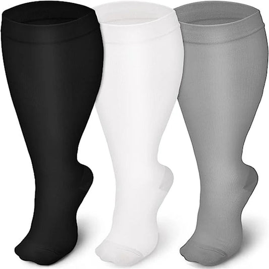 3 Pairs 2XL/4XL Wide Calf Compression Socks 15-20 mmHg- Style #316