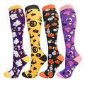 4 Pairs Halloween Compression Socks 15-20 mmHg- Style #401